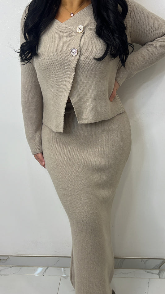 ENSEMBLE JUPE/GILET CROISÉ