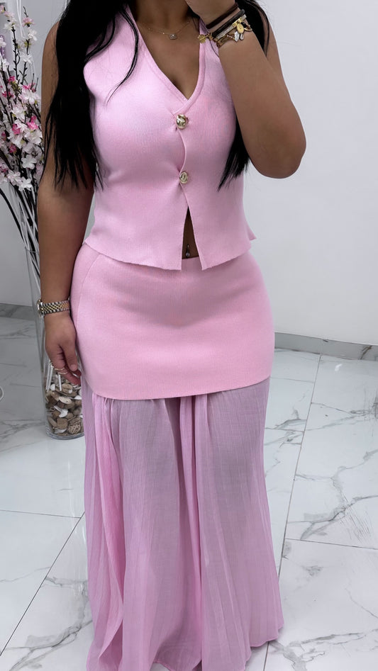 Ensemble jupe rose