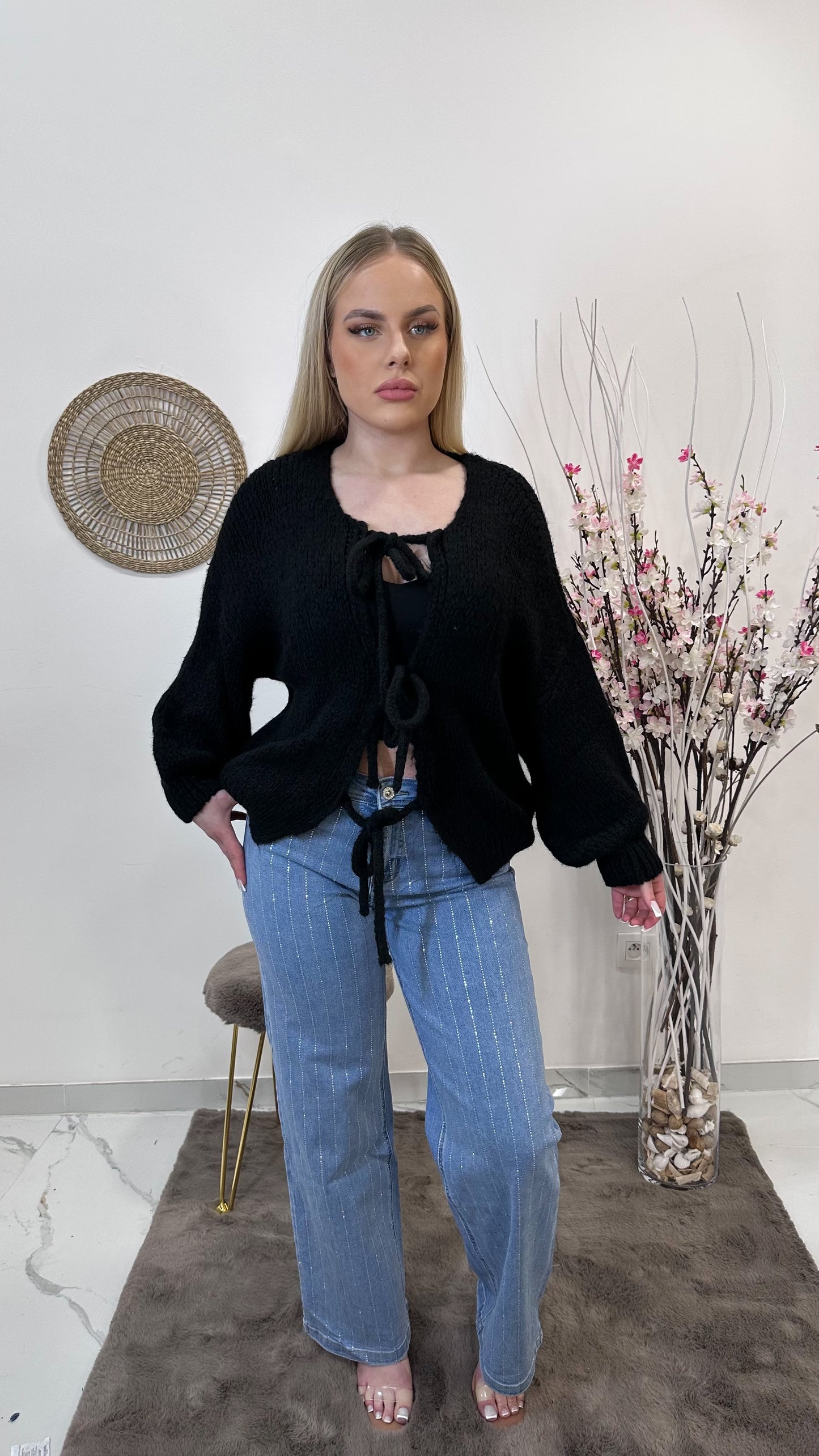 Gilet  à noeuds noir